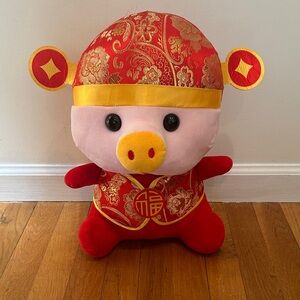 Red & Gold Chinese-Inspired Pig Plush